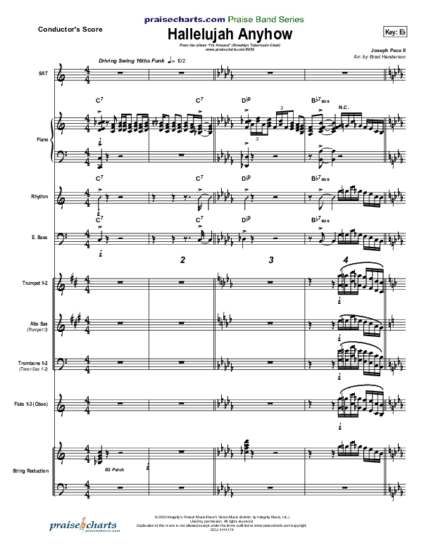 Hallelujah Anyhow Conductor's Score (Songs of Brooklyn Tabernacle Choir (PraiseCharts Edition))