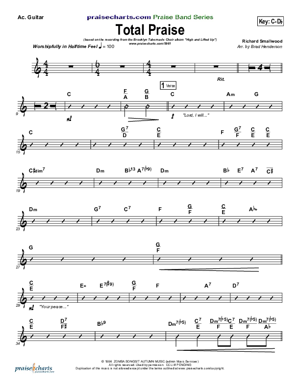 Total Praise Acoustic Guitar (Songs of Brooklyn Tabernacle Choir (PraiseCharts Edition))