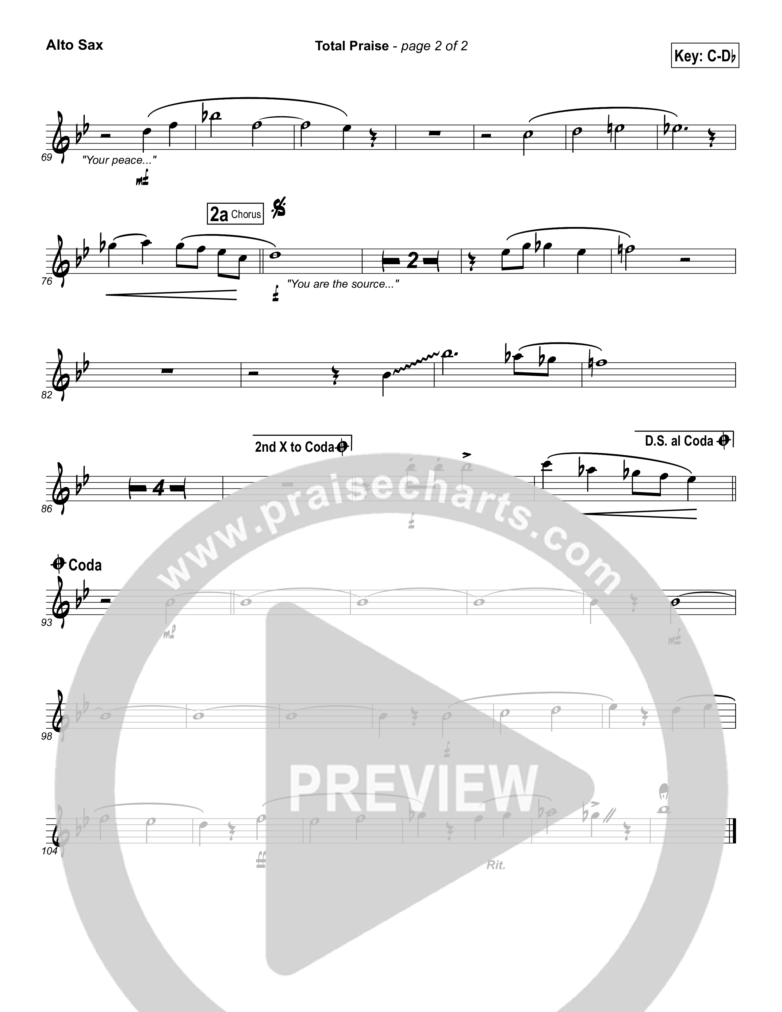 Total Praise Alto Sax (Songs of Brooklyn Tabernacle Choir (PraiseCharts Edition))