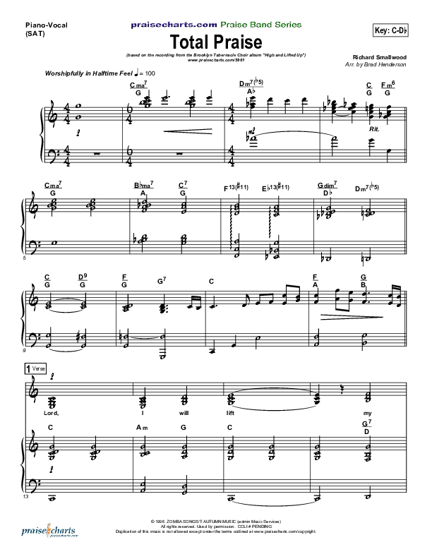 Total Praise Piano/Vocal Pack (The Brooklyn Tabernacle Choir)