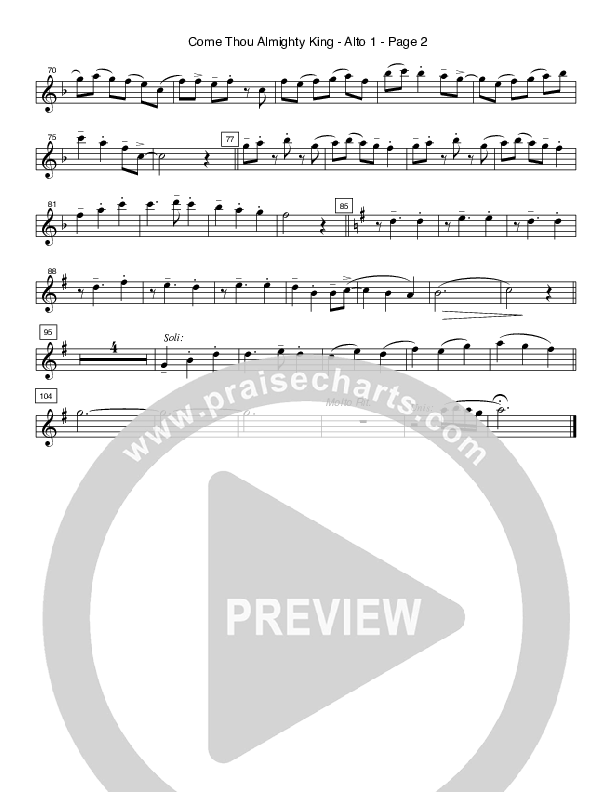 Come Thou Almighty King (Instrumental) Alto Sax 1/2 (Crosswinds Big Band)