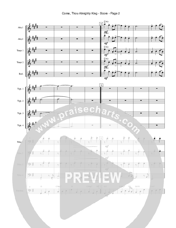 Come Thou Almighty King (Instrumental) Conductor's Score (Crosswinds Big Band)