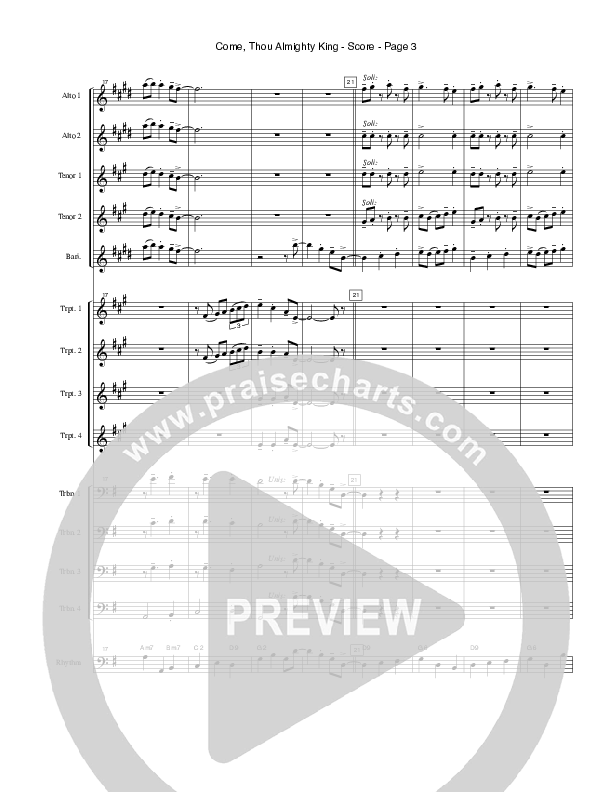 Come Thou Almighty King (Instrumental) Conductor's Score (Crosswinds Big Band)