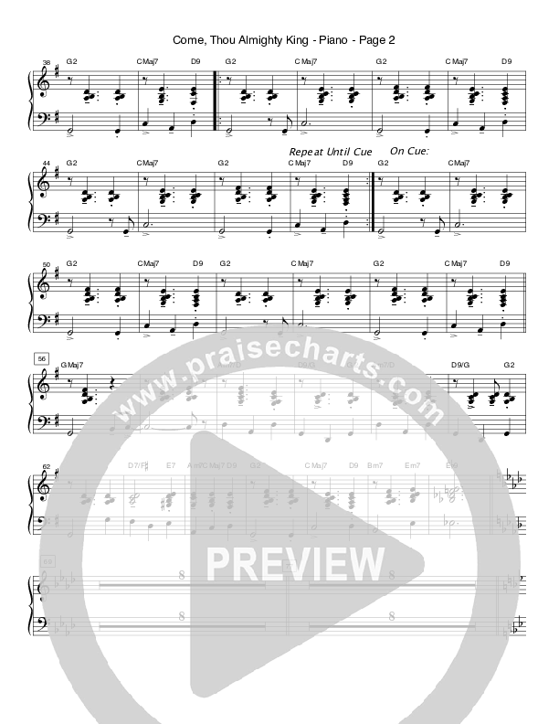 Come Thou Almighty King (Instrumental) Piano Sheet (Crosswinds Big Band)