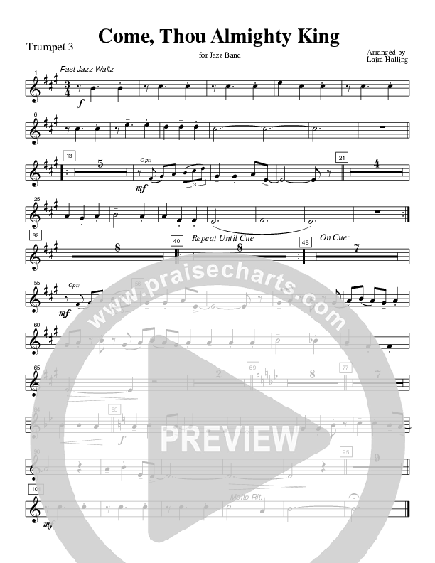 Come Thou Almighty King (Instrumental) Trumpet 3 (Crosswinds Big Band)