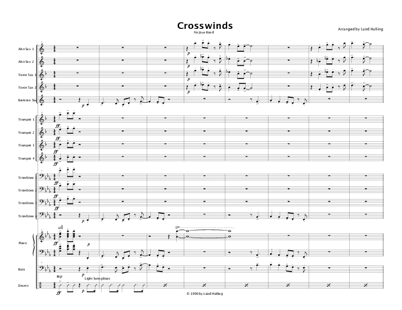 Crosswinds Medley (with Near The Cross, At The Cross and When I Survey The Wondrous) Conductor's Score (Crosswinds Big Band)