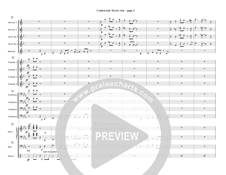 Crosswinds Medley (with Near The Cross, At The Cross and When I Survey The Wondrous) Orchestration (Crosswinds Big Band)