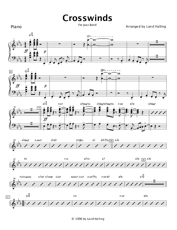 Crosswinds Medley (with Near The Cross, At The Cross and When I Survey The Wondrous) Piano Sheet (Crosswinds Big Band)