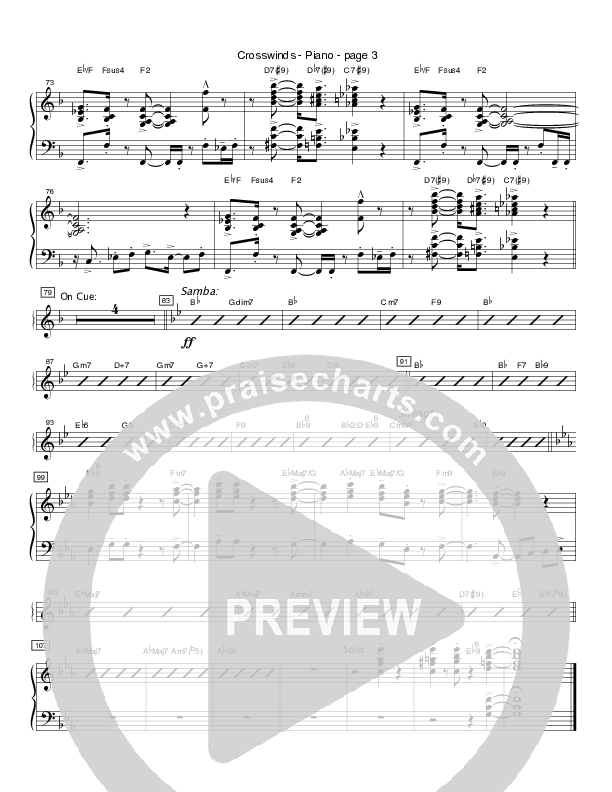 Crosswinds Medley (with Near The Cross, At The Cross and When I Survey The Wondrous) Piano Sheet (Crosswinds Big Band)