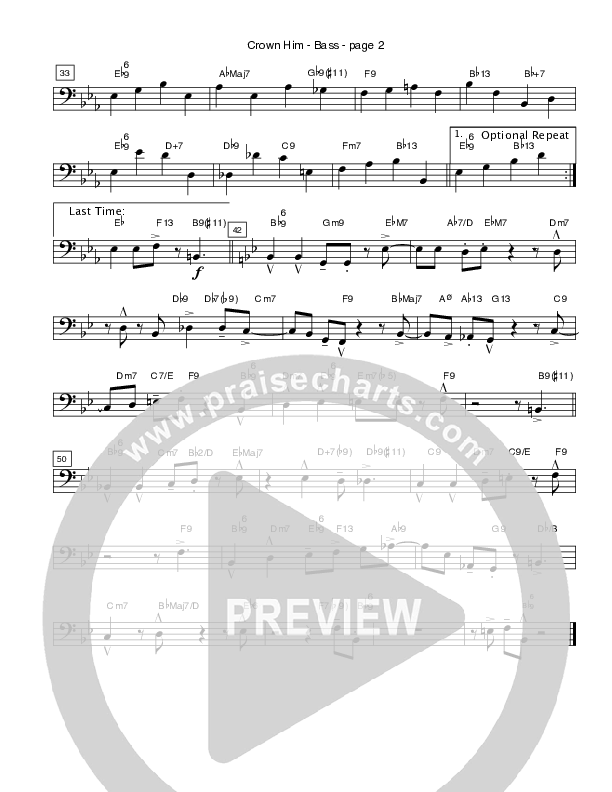 Crown Him with Many Crowns (Instrumental) Bass Guitar (Crosswinds Big Band)