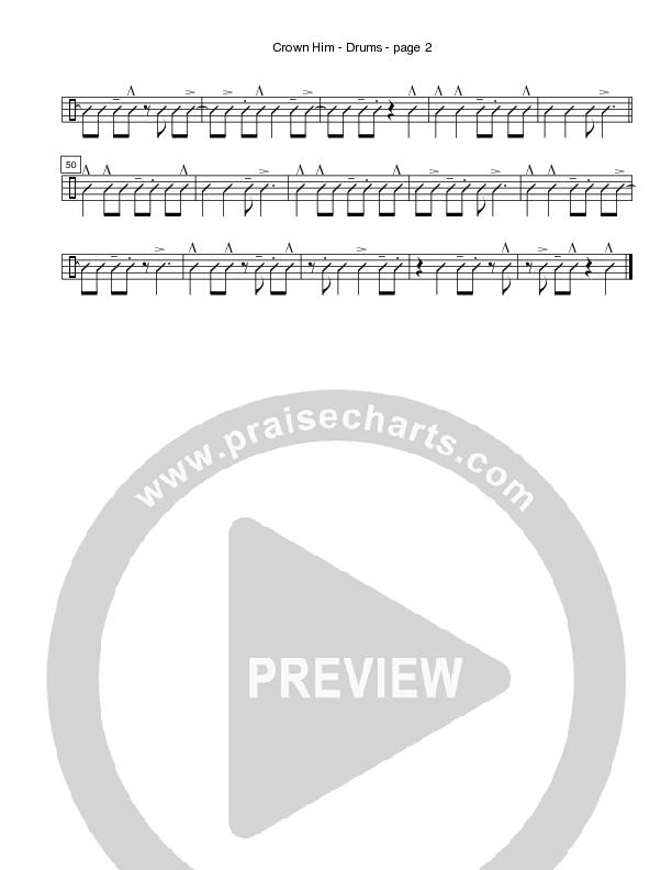 Crown Him with Many Crowns (Instrumental) Drum Set (Crosswinds Big Band)