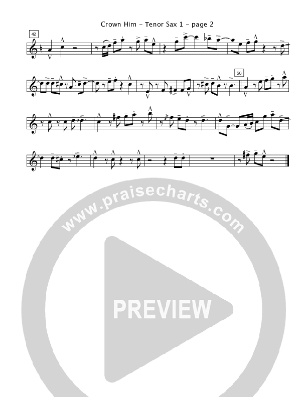 Crown Him with Many Crowns (Instrumental) Tenor Sax 1/2 (Crosswinds Big Band)