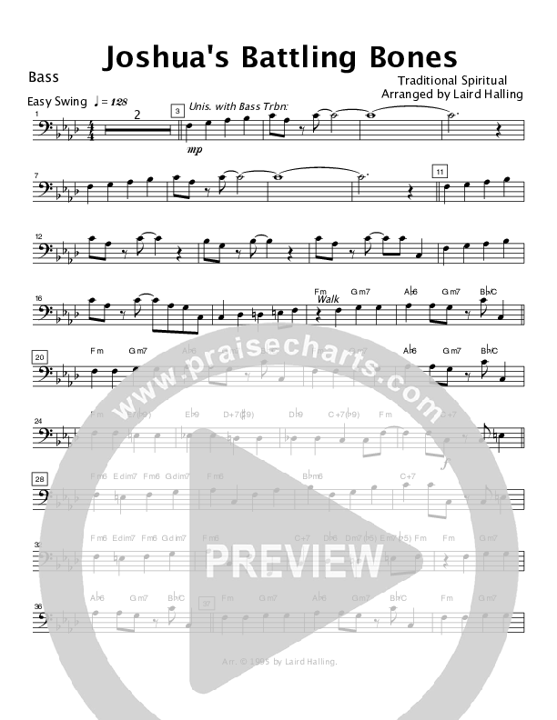 Joshua's Battling Bones (Instrumental) Double Bass (Crosswinds Big Band)