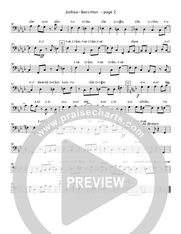 Joshua's Battling Bones (Instrumental) Double Bass (Crosswinds Big Band)