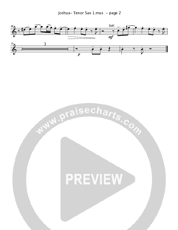 Joshua's Battling Bones (Instrumental) Tenor Sax 1/2 (Crosswinds Big Band)