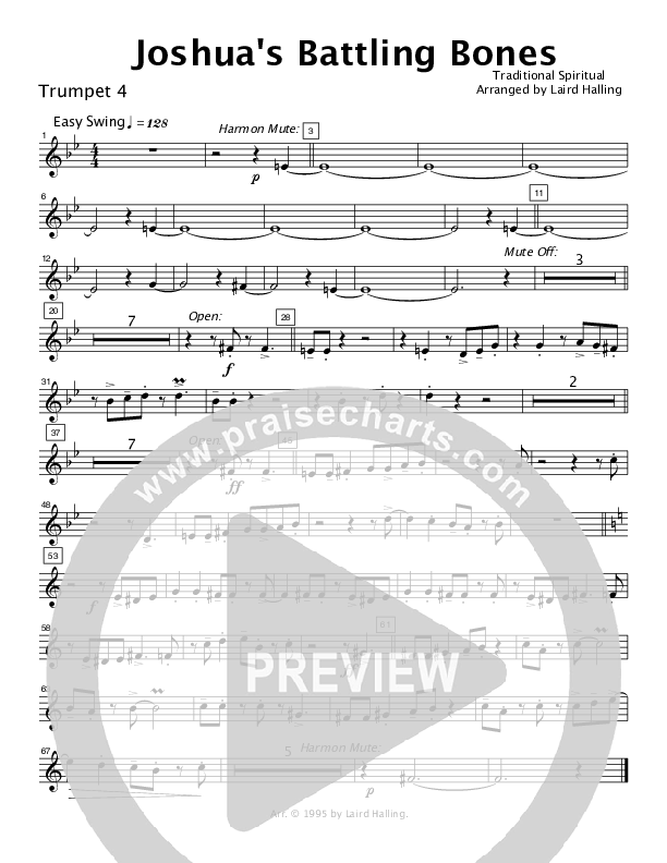 Joshua's Battling Bones (Instrumental) Trumpet 3/4 (Crosswinds Big Band)