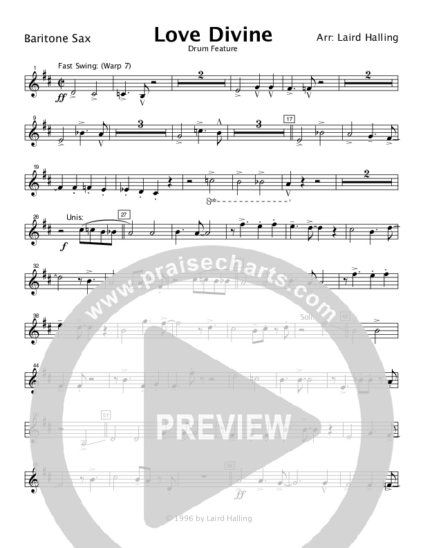 Love Divine (Instrumental) Bari Sax (Crosswinds Big Band)