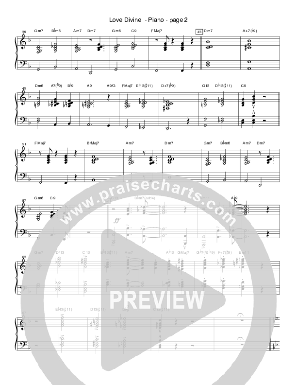 Love Divine (Instrumental) Piano Sheet (Crosswinds Big Band)