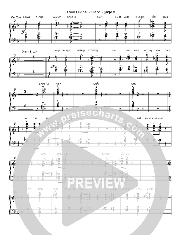 Love Divine (Instrumental) Piano Sheet (Crosswinds Big Band)