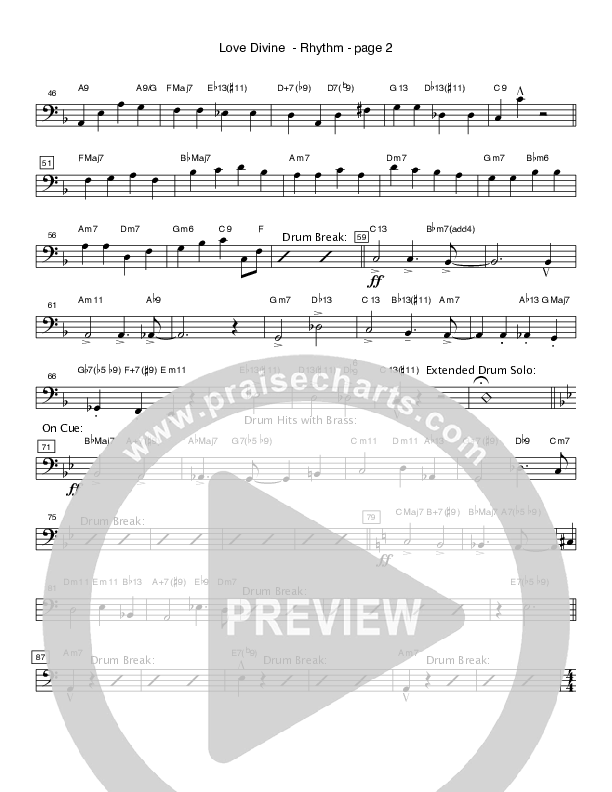 Love Divine (Instrumental) Rhythm Chart (Crosswinds Big Band)