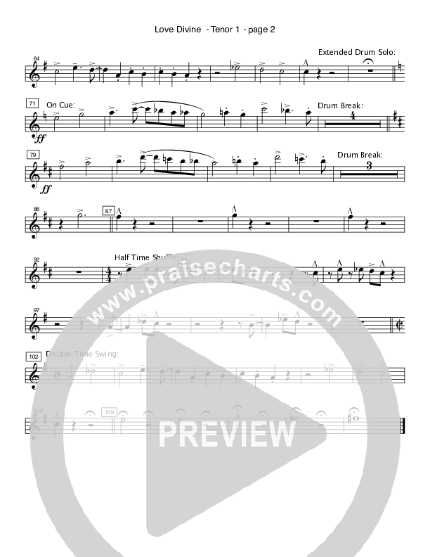 Love Divine (Instrumental) Tenor Sax 1/2 (Crosswinds Big Band)