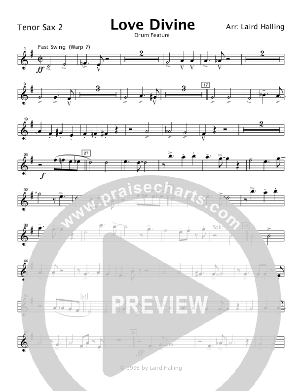 Love Divine (Instrumental) Tenor Sax 1/2 (Crosswinds Big Band)