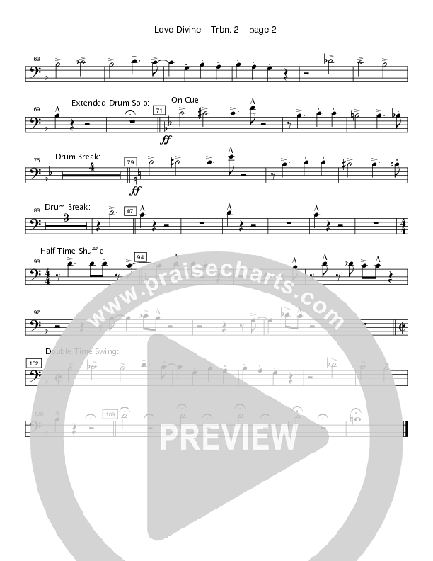 Love Divine (Instrumental) Trombone 2 (Crosswinds Big Band)