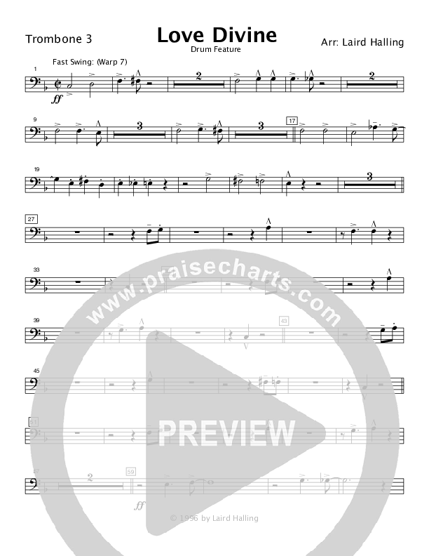 Love Divine (Instrumental) Trombone 3 (Crosswinds Big Band)