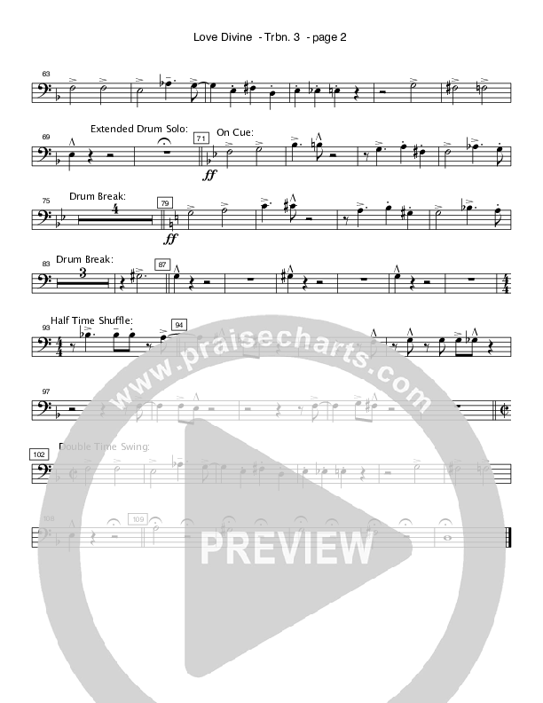 Love Divine (Instrumental) Trombone 3 (Crosswinds Big Band)