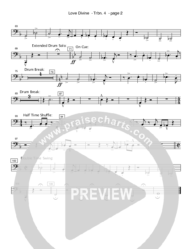 Love Divine (Instrumental) Trombone 4 (Crosswinds Big Band)