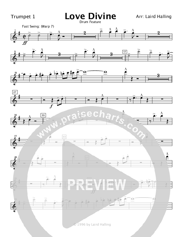 Love Divine (Instrumental) Trumpet 1 (Crosswinds Big Band)