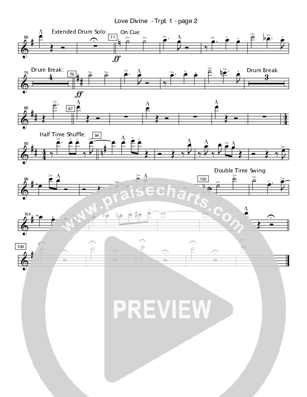 Love Divine (Instrumental) Trumpet 1 (Crosswinds Big Band)