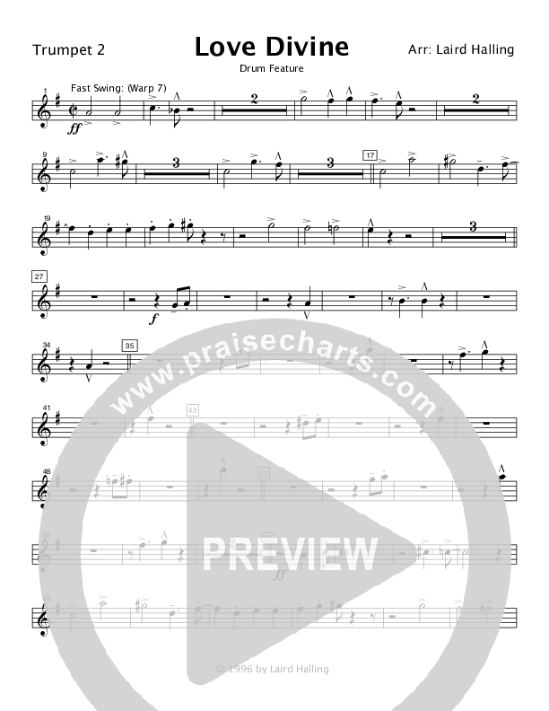 Love Divine (Instrumental) Trumpet 2 (Crosswinds Big Band)