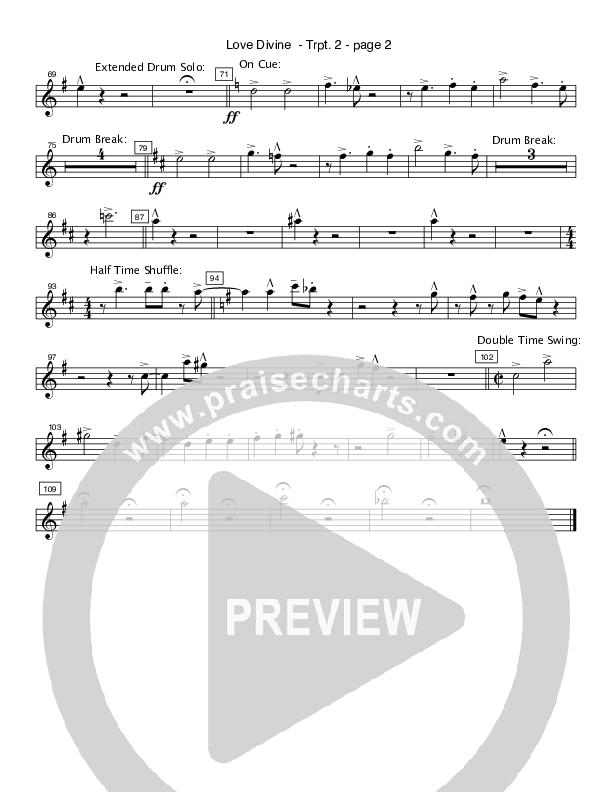 Love Divine (Instrumental) Trumpet 2 (Crosswinds Big Band)