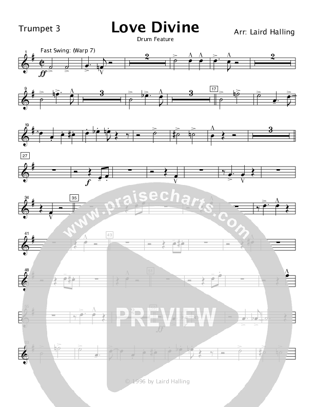 Love Divine (Instrumental) Trumpet 3 (Crosswinds Big Band)