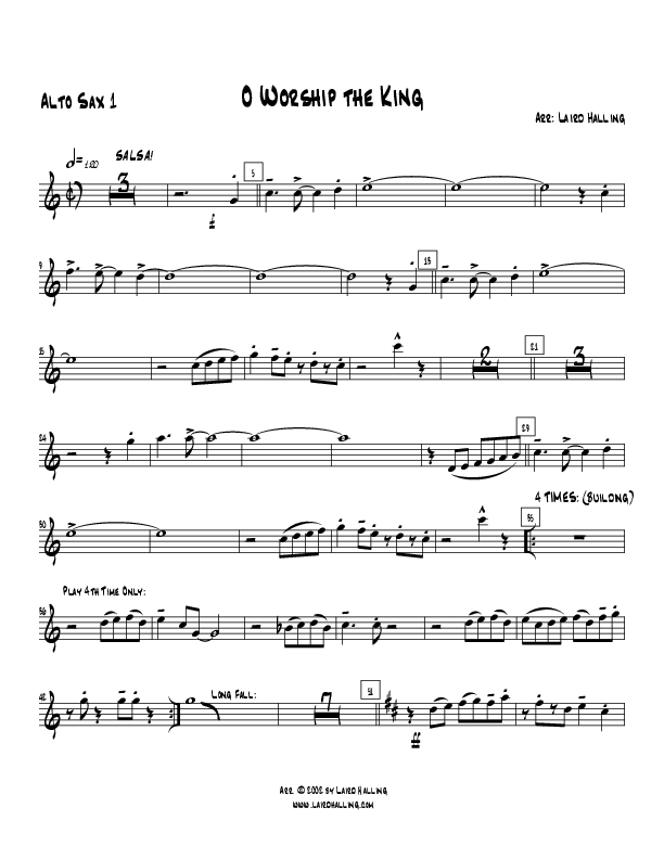 O Worship the King (Instrumental) Alto Sax 1/2 (Crosswinds Big Band)