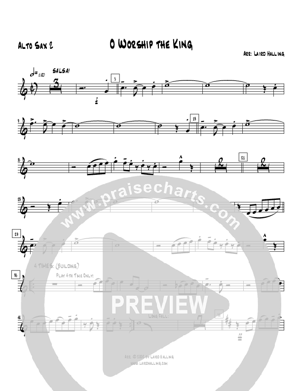 O Worship the King (Instrumental) Alto Sax 1/2 (Crosswinds Big Band)