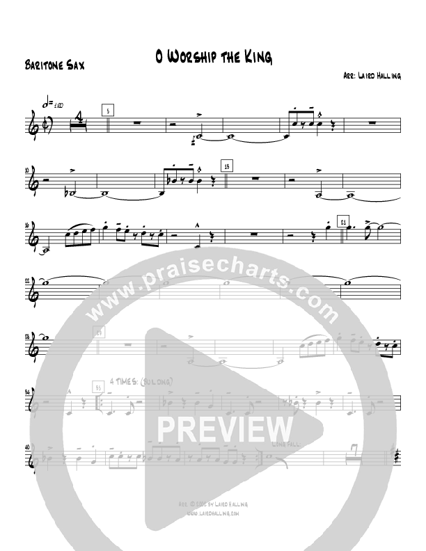 O Worship the King (Instrumental) Bari Sax (Crosswinds Big Band)