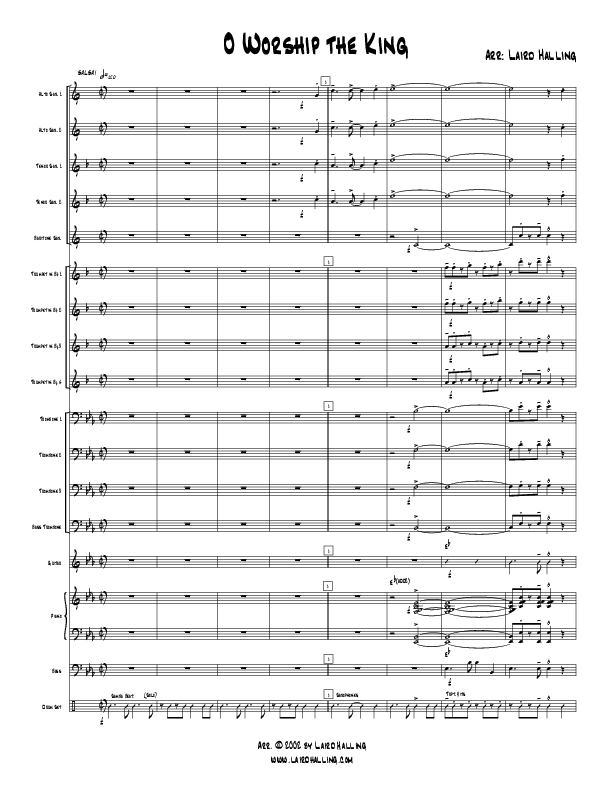 O Worship the King (Instrumental) Orchestration (Crosswinds Big Band)
