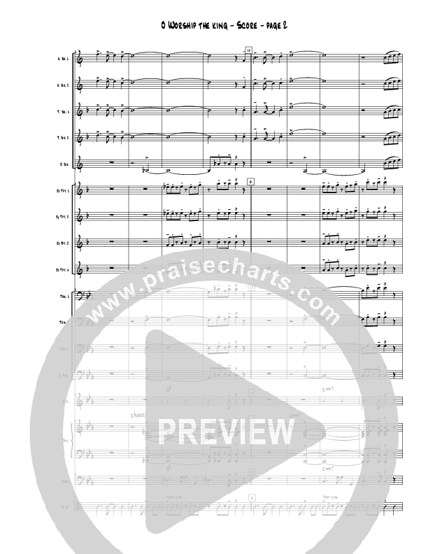 O Worship the King (Instrumental) Conductor's Score (Crosswinds Big Band)