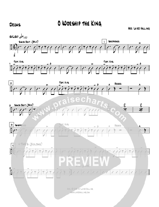 O Worship the King (Instrumental) Drum Set (Crosswinds Big Band)