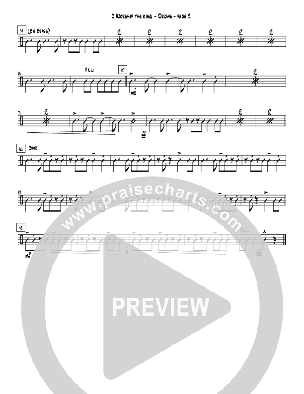 O Worship the King (Instrumental) Drum Set (Crosswinds Big Band)