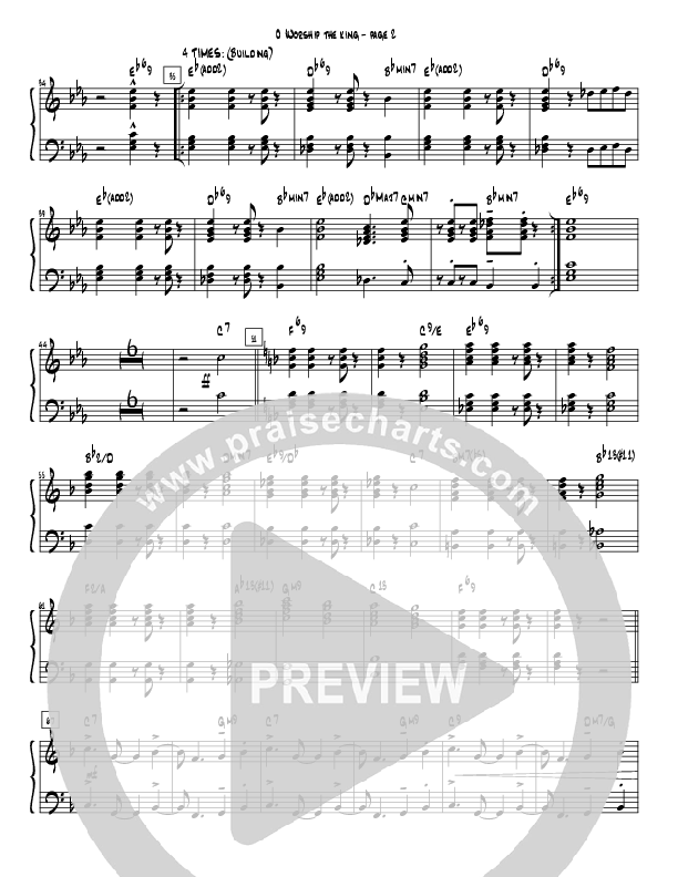 O Worship the King (Instrumental) Piano Sheet (Crosswinds Big Band)