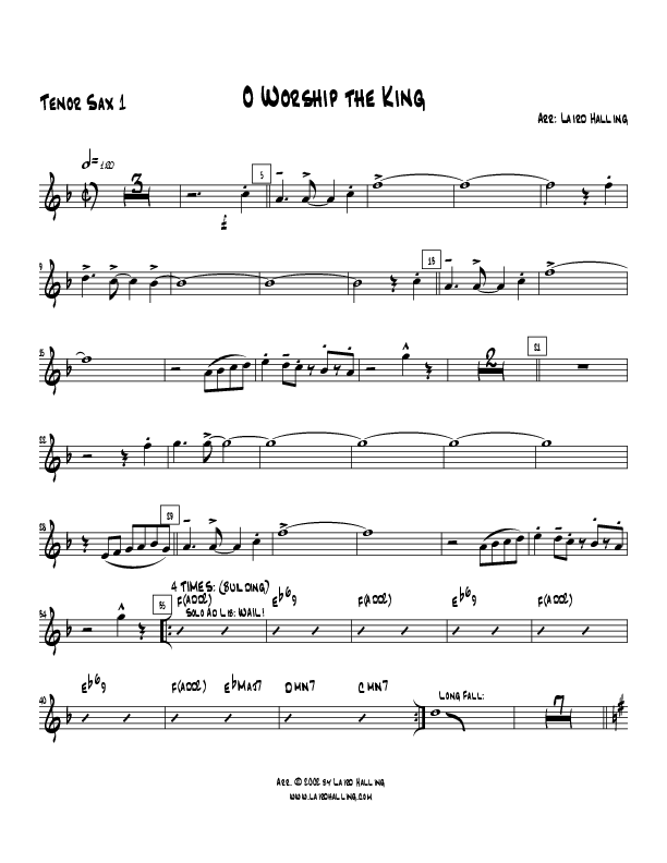 O Worship the King (Instrumental) Tenor Sax 1/2 (Crosswinds Big Band)