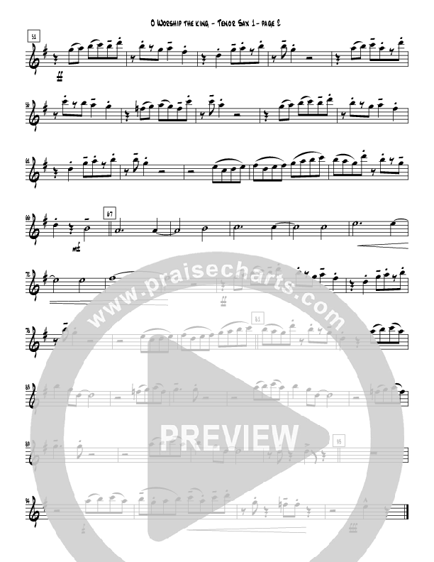O Worship the King (Instrumental) Tenor Sax 1/2 (Crosswinds Big Band)