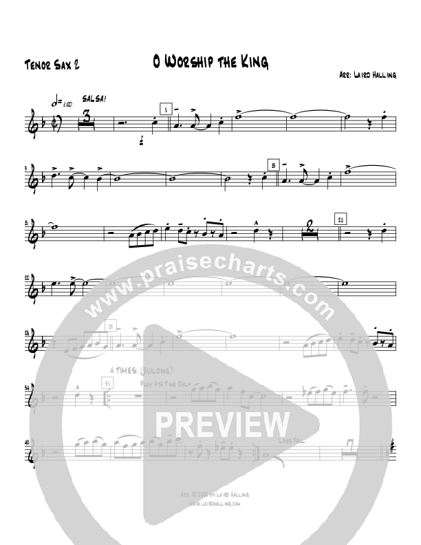 O Worship the King (Instrumental) Tenor Sax 1/2 (Crosswinds Big Band)