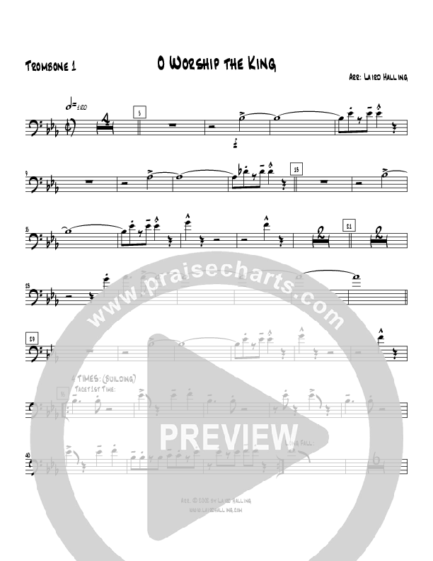 O Worship the King (Instrumental) Trombone 1 (Crosswinds Big Band)