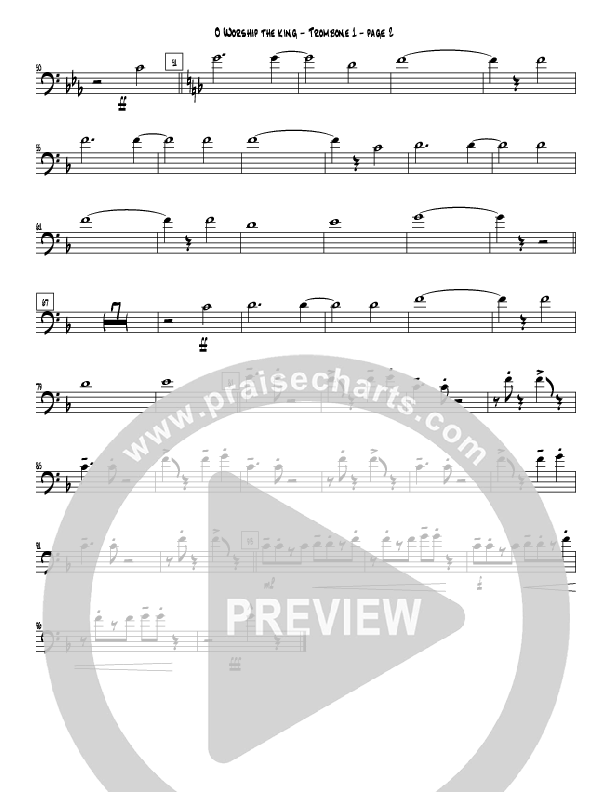 O Worship the King (Instrumental) Trombone 1 (Crosswinds Big Band)