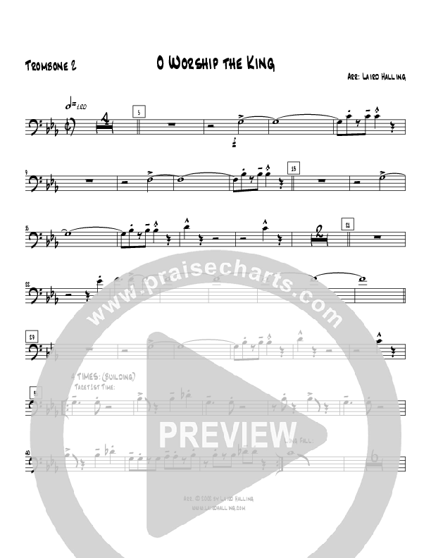 O Worship the King (Instrumental) Trombone 2 (Crosswinds Big Band)