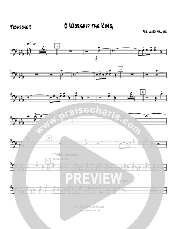 O Worship the King (Instrumental) Trombone 3 (Crosswinds Big Band)